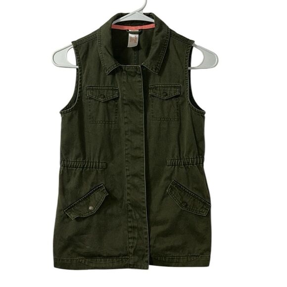 Cat & Jack Girls Green Cotton Vest(Size L10/12) - Picture 3 of 7